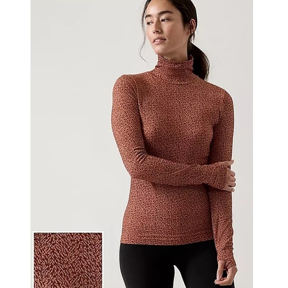 Athleta flurry seamless turtleneck Abstract Conch Pink - size M - Picture 1 of 8
